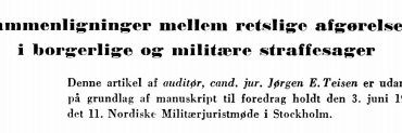 Sammenligninger mellem retslige afgørelser i borgerlige og civile straffesager