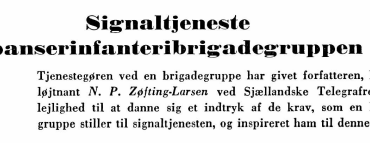 Signaltjeneste i panserinfanteribrigadegruppen