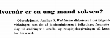 Hvornår er en ung mand voksen?