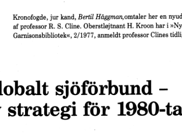 Ett globalt sjoforbund - en ny strategi for 1980-tallet
