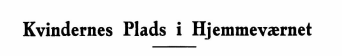 Kvindernes Plads i Hjemmeværnet