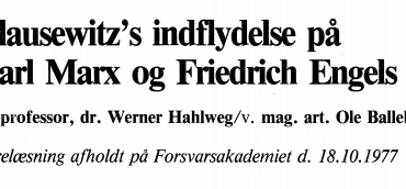 Clausewitz’s indflydelse på Karl Marx og Friedrich Engels