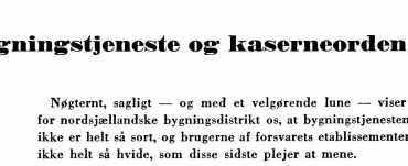Bygningstjeneste og kaserneorden