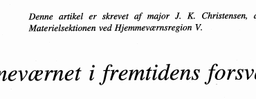 Hjemmeværnet i fremtidens forsvar