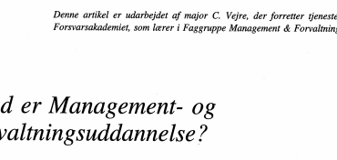 Hvad er Management- og Forvaltningsuddannelse ?