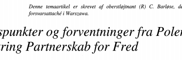 Synspunkter og forventninger fra Polen omkring partnerskab for fred