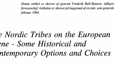 The Nordic Tribes on the European Scene - Some Historical and Contemporary Options and Choices