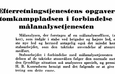 Efterretningstjenestens opgaver på atomkamppladsen i forbindelse med målanalysetjenesten