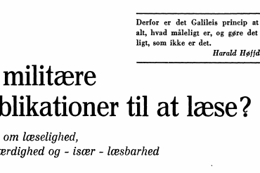 Er militære publikationer til at læse?