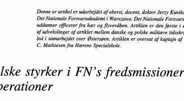 Polske Styrker i FN's fredsmissioner og -operationer