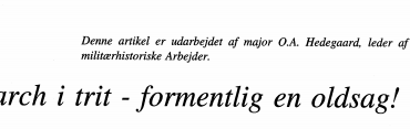 March i trit - formentlig en oldsag!