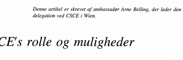 CSCE's rolle og muligheder