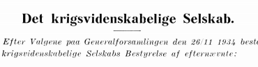 Det Krigsvidenskabelige Selskab Bestyrelse 1934